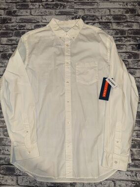 Old Navy Button Front Built In Flex Shirt Mens (Size L) New W/Tags White